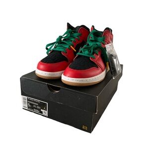 Nike Air Jordan 1 Mid SE Red and Green Sneakers with Classic Dunk Silhouette